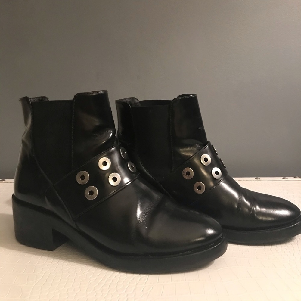 Sandro Black Leather Boot SZ 38